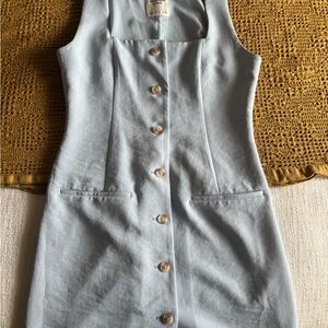 Abercrombie & Fitch Light Blue Mini Dress with Buttons